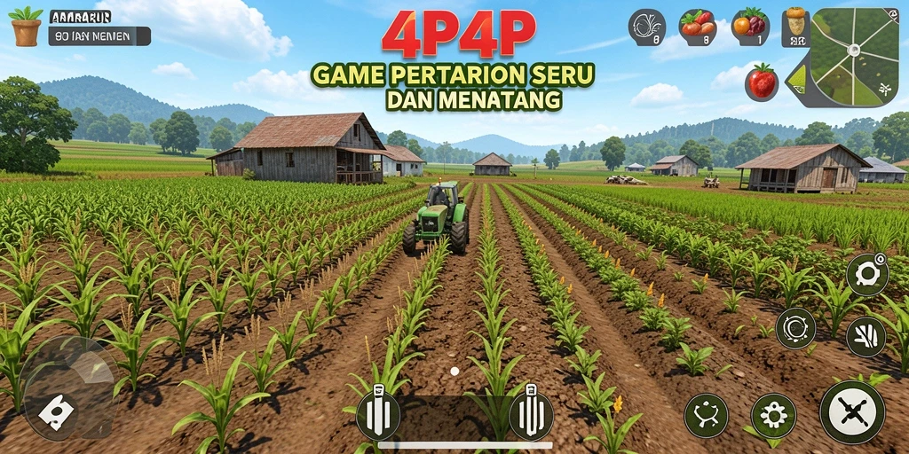 Tampilan gameplay Farming yang menarik dalam 4P4P.