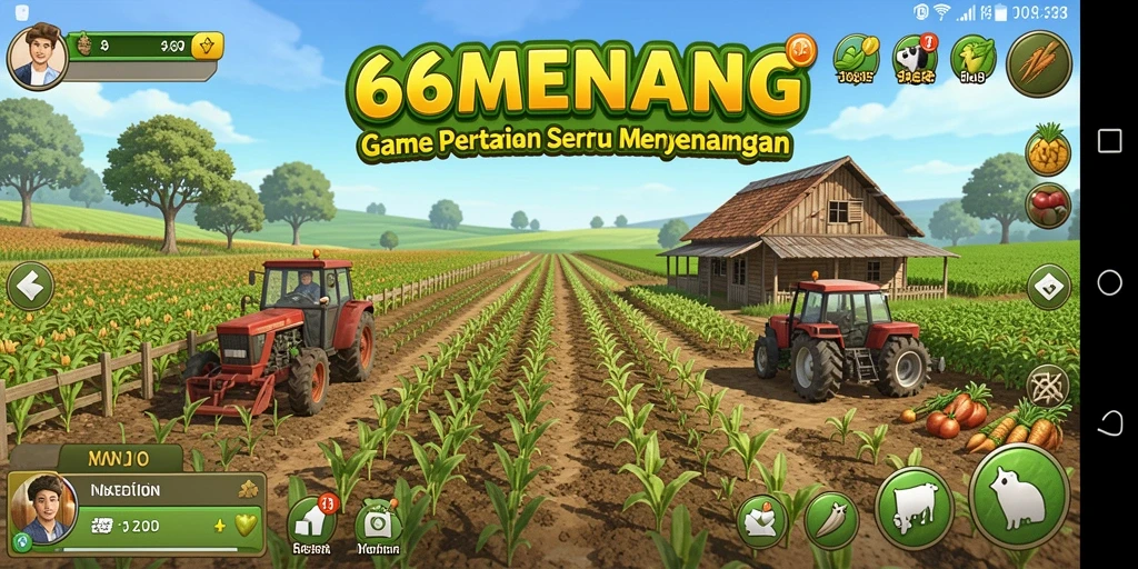 Screenshot gameplay 66MENANG menampilkan keindahan lahan pertanian.