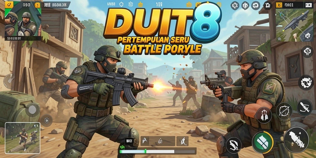 Tangkapan layar menampilkan aksi pertempuran dramatis di DUIT8.