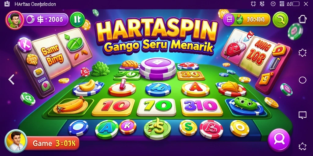 Tampilan gameplay HARTASPIN yang seru dan menarik saat bermain Bingo.
