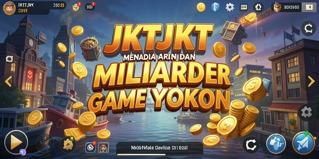 Tampilan gameplay JKTJKT dengan elemen Tycoon yang menarik.