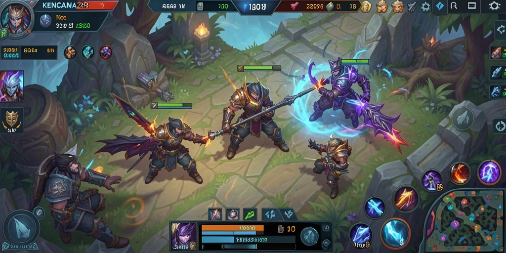 Gameplay KENCANA28 dengan pertarungan tim yang seru.