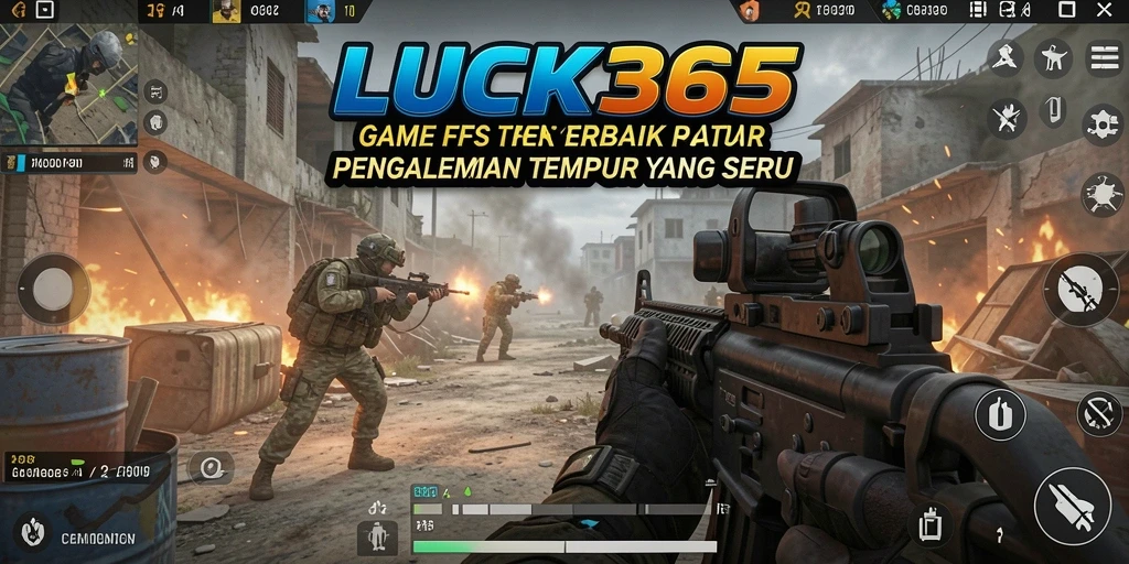 Screenshot LUCK365 menampilkan aksi seru dalam pertempuran FPS.