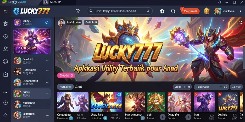 Screenshot LUCKY777 menunjukkan antarmuka aplikasi Utility yang intuitif dan menarik.