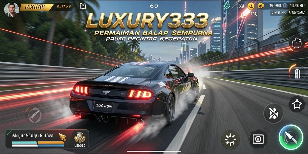 Screenshot gameplay LUXURY333 menampilkan aksi balap yang intens dan penuh adrenalin.