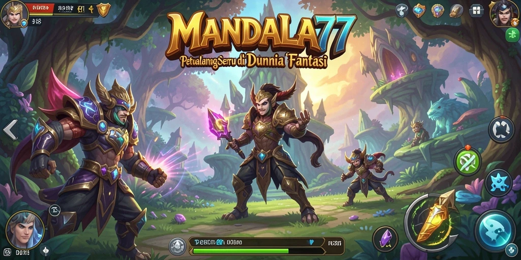 Tampilan gameplay yang mendebarkan dalam dunia petualangan MANDALA77.