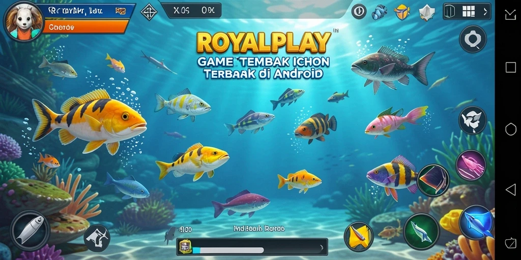 Tampilan gameplay seru di ROYALPLAY saat menangkap ikan.