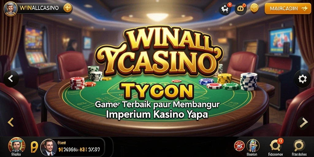 Screenshot gameplay WINALLCASINO dengan desain kasino yang menawan.