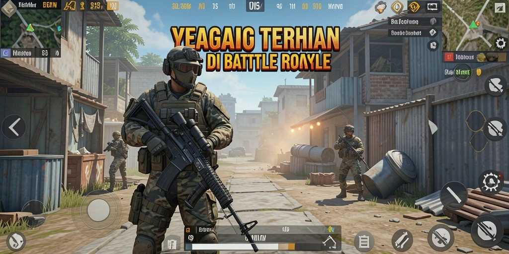 Tampilan gameplay seru dalam YAGAOHEN yang penuh aksi Battle Royale.